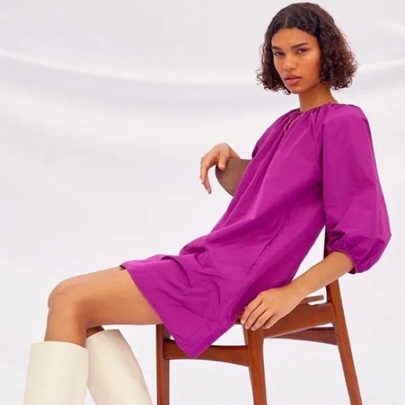 NWT Wilfred Aritzia Oversized Cava Purple Fuchsia Luminous Violet Trapeze Dress - Picture 13 of 17